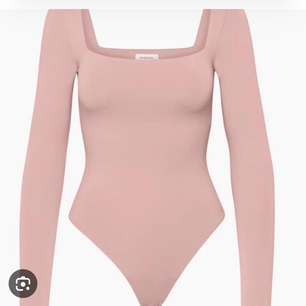 Babaton Long Sleeve Pink Body Suit